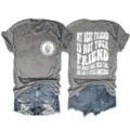 Casual stylish women's grey short sleeve t-shirt featuring graphic text and skeleton hand. - S / Tops / Dark Gray