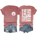 Women casual short sleeve crewneck graphic tee with letter print and denim shorts outfit. - S / Tops / Rose Gold
