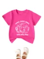 Joli t-shirt rose pour tout-petit avec imprimé de chats danseurs et col rond confortable. - 90cm / Hauts / Rose rouge