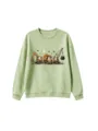 Niedlicher Halloween Bagger Geist Druck Langarm Sweatshirt in Hellgrün für lässige Herbstkleidung. - Oberteile / 110cm / Olivgrün