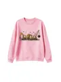 Moda felpa rosa per bambini con simpatica stampa di scavatrice e fantasmi di Halloween. - Top / 110cm / Rosa