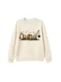 Felpa casual carina per bambini con grafica di scavatrice e fantasmi per autunno inverno. - Top / 110cm / Colore sabbia