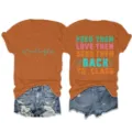 Gedetailleerd overzicht van het casual oranje shirt met korte mouwen en denim korte broek. - S / Tops / Gebrand Oranje