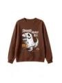 Brown Halloween dinosaur sweatshirt children crewneck casual autumn winter apparel top - 110cm / Tops / Coffee