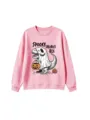 Cute kids spooky saurus rex dinosaur Halloween graphic pink sweatshirt autumn top - 110cm / Top(D188) / Pink