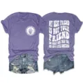 Casual purple short sleeve t-shirt with graphic print for women fashion everyday. - S / Tops / Purple (White Print)