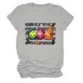 Casual fashion women's grey short sleeve t-shirt featuring cute Halloween dumpling graphic. - S / Tops / Light Gray