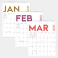 Vue detaillee du calendrier mural anglais 2025 avec mise en page de planification mensuelle. - Calendrier Mural 2025