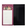 Bloc-notes magnétique pour réfrigérateur avec motif de sapin de Noël et dos aimanté pratique. - Lot de 2 pièces