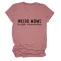 T-shirt femme casual à manches courtes et col rond avec imprimé lettre amusant et mode. - S / Hauts / Or rose