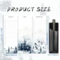 Ensemble de bloc-notes magnetique style encre chinoise avec porte-stylo en cuir. - Peinture à l'encre pièce unique aléatoire