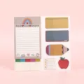 Cute teacher theme PET sticky notes set, memo pad and index tabs for school notes and planning. - 14.5*10CM / Pencil