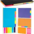 Set de notes adhésives colorées, bloc-notes portable avec onglets d'index colorés. - Grand format