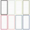 Bloc de notas magnético para nevera lista de compras rayado con borde colorido variante - Cuadernos colores Morandi juego de 8