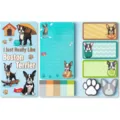 Σετ αυτοκόλλητων σημειώσεων Boston Terrier, χαριτωμένα μπλοκ σημειώσεων ζώων και καρτέλες. - Συλλογή Μπόστον Τεριέ