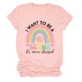 T-shirt rosa a maniche corte con stampa carina da donna top casual per tutti i giorni - Taglia S / Top / Rosa