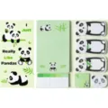 Χαριτωμένο σετ αυτοκόλλητων σημειώσεων panda, μπλοκ σημειώσεων και καρτέλες ευρετηρίου γραφείο. - Συλλογή πάντας