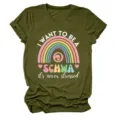 Maglietta manica corta donna verde militare con stampa grafica linguistica schwa divertente - Taglia S / Top / Verde militare
