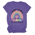 Maglietta viola da donna a maniche corte con grafica arcobaleno schwa divertente top. - Taglia S / Top / Viola (Testo Nero)