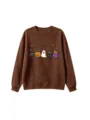 Niedliches Halloween Kinder Sweatshirt mit Hexenhut Kürbis Geist Grafik Pullover Top. - 110cm / Oberteile / Kaffeebraun