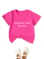 Pink short sleeve baby t-shirt with funny mom quote graphic for casual daily wear cute style - 90cm / Tops / Rose Red