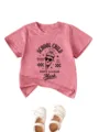 Toddler short sleeve t-shirt with cute school child print, comfortable back to school kids top. - 90cm / Tops / Peach (Black Text Color Graphic)