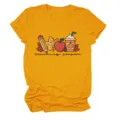 Λεπτομέρεια κίτρινου t-shirt με χαριτωμένη φθινοπωρινή εκπαιδευτική στάμπα και μοτίβα. - S / Tops / Κίτρινο Μουστάρδας (Έγχρωμο γραφικό με μαύρο κείμενο)