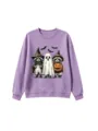 Lila Halloween Sweatshirt mit niedlichem Waschbär und Geist Grafik Design für den Herbst. - 110cm / Oberteile / Lavendel