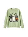 Süßer Halloween Waschbär Geist Langarm Pullover für Kinder, bequeme Herbstkleidung. - 110cm / Oberteile / Olivgrün