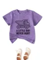 Comfortable casual kids short sleeve t-shirt with cute dump truck graphic for daily wear. - Purple