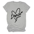 Casual γκρι γυναικείο t-shirt με στρογγυλή λαιμόκοψη και κοντό μανίκι με τύπωμα. - S / Tops / Ανοιχτό Γκρι (Μαύρη Γραμματοσειρά)