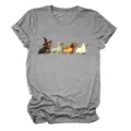 Women's cute Halloween dachshund ghost graphic short sleeve crewneck casual t-shirt top - S / Tops / Dark Gray