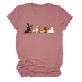 Cute dachshund Halloween graphic women t-shirt, casual short sleeve crew neck tee top. - S / Tops / Rose Gold