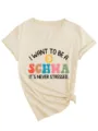 Damen V-Ausschnitt Kurzarm T-Shirt Sommer Freizeit Lustiger Schwa Buchstabe Druck Top - S / Oberteile / Sandfarben