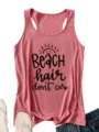 Camiseta de tirantes mujer verano playa casual con bonito estampado, tela muy cómoda. - Rosa oro