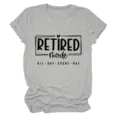 Casual minimalist women's grey crew neck short sleeve t-shirt with graphic detail view. - S / Tops / Light Gray