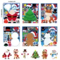Detalles de la hoja de pegatinas DIY de Navidad con varios personajes festivos y adornos. - Embalaje OPP / Pegatina de Navidad Serie SQ / 6 piezas