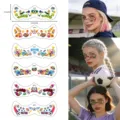2026 Copa del Mundo futbol tatuajes cara temporales fan deporte fiesta pegatina set - QB025-030 Montaje de Pegatinas de Pecas de Fútbol / 15*5.2 cm