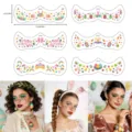 Pegatinas de tatuaje facial de Pascua con conejitos y huevos para fiestas. - QB043-048 / 6 Hojas/Set