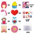 San Valentín Lindo Dibujos Animados DIY Tarjeta Felicitación Pegatina Tatuaje Set Regalo - Set de tarjetas de felicitación DIY de 8 estilos con 75 accesorios