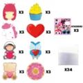 Set de tarjetas de felicitación DIY con corazón y dibujos animados de San Valentín. - 8 Diseños Tarjeta DIY Sin Tatuaje