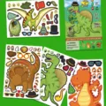 Set di adesivi per il viso fai-da-te di dinosauri cartoni animati per bambini, gioco. - Set di 25 Fogli / SY Dinosauro Set