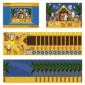Niños DIY Navidad Belén Pegatinas Set con 12 Fondos y 12 Hojas de Pegatinas Infantiles - Escenas de Pegatinas de Natividad de Navidad