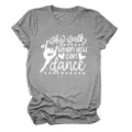 Γυναικείο casual t-shirt με στρογγυλή λαιμόκοψη κοντό μανίκι γκρι με στάμπα καλοκαίρι - S / Tops / σκούρο γκρι