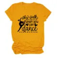 Λεπτομερής όψη του κίτρινου κοντομάνικου t-shirt με εμπνευσμένο σχέδιο χορεύτριας. - S / Tops / Κίτρινο Μουστάρδας (Μαύρη Γραμματοσειρά)