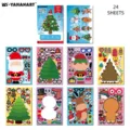 Niños dibujo animado Navidad DIY pegatinas de cara, muñeco de nieve decoración fiesta. - Pegatinas de Expresión de Navidad SW / 11x16cm
