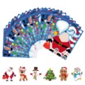 Hojas de pegatinas navideñas DIY para niños, set de decoración de fiesta de dibujos animados - Pegatinas de Expresión de Navidad SQ / 14.5x17cm