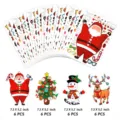 Pegatinas navideñas DIY de expresiones, muñeco de nieve y Santa, 7.3x5.2 pulgadas, 6 pzas. - Pegatinas de Expresión de Navidad SY / 14.5x21cm