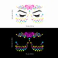 Pegatina De Tatuaje Temporal De Cara De Mariposa Impermeable Neon Brillo De Fiesta - FA-002