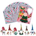 Niños Navidad DIY Pegatinas Gnomos Lindos Fiesta Decoración Cartoon Cara Calcomanías - Pegatinas de Expresión de Gnomo de Navidad SQ / 14.5x17cm